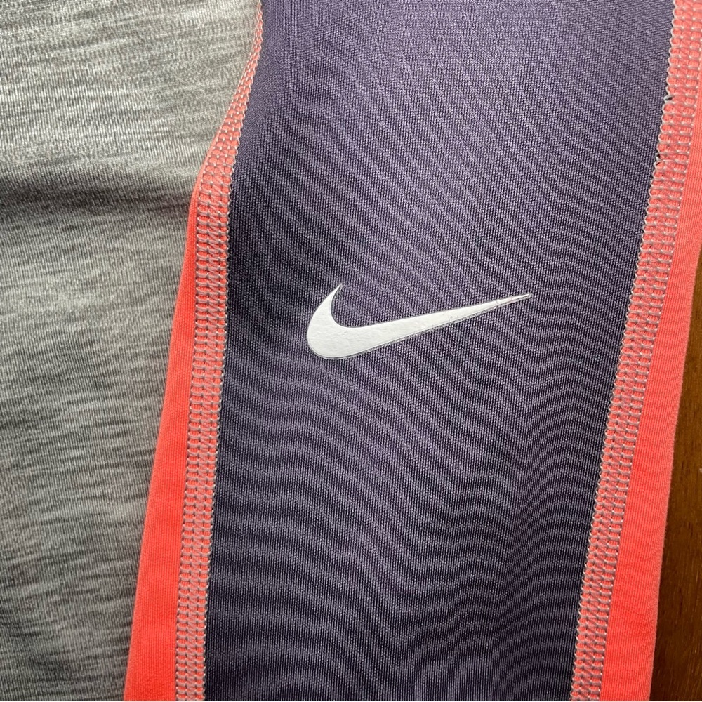 Nike Dri-Fit Colorblock Leggings - Gray, Black, Purple and Pink - Picture 3 of 9